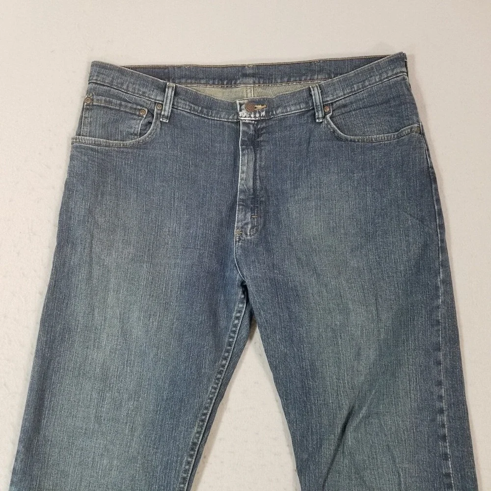 Wrangler jeans men's 38x30 relaxed straight blue stretch denim pants